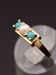 14 carat gold ring size 53 with genuine pearl and turquoise item no. 533435