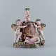 Meissen, large antique figure group. Rare figure with boys and wine barrel.Approx. 1800.In ...