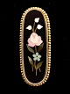 Gold-plated pietra dura brooch 4.5 x 1.8 cm. subject no. 533939