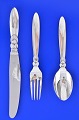Cactus Georg 
Jensen silver 
cutlery, Cactus 
flatware, 
Dinner set for 
1 person - 
total parts 3. 
...