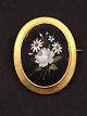 Pitra dura brooch 4.3 x 5.3 cm. in gold-plated mounting subject no. 534376