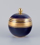 Rosenthal, Germany, lidded art deco bowl in porcelain decorated in royal blue 
and gold.
