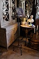 Decorative 18th century French book stand in wrought iron with holder for a candle with a fine ...