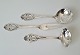 Serving set in 
silver 
consisting of 
sauce spoon, 
serving spoon 
and serving 
fork 
Stamped 830s - 
...