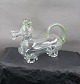 Swedish Schnapps dog with handle and without stopper in clear glass with green shades, in a fine ...