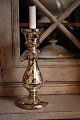 Large antique 19th century mouth-blown candlestick in poor man's silver (Mercury Glass) with a ...