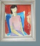 B. Nøreng
Oil on canvas 
in gray painted 
wooden frame. 
Described on 
the back 
”Figure in red 
...