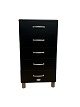 Black metal Chest of drawers with metal handles and legs from around the 1980s.Measurements in ...