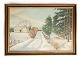 Painting on the 
canvas with a 
motif of a 
snowy landscape 
from around the 
1930s.
Dimensions in 
...