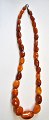 Danish amber chain, polished pieces, 19./20. cth. 32 pieces. L.: 48 cm.Great condition!