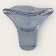 Skruf Glasbruk, Glass vase with grooves, 12 cm in diameter, 10 cm high, signed: Skruf.