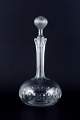 Danish glasswork, wine decanter in clear facet-cut glass.1930s/1940s.In excellent ...