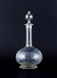 Danish glassworks, hand-blown wine decanter in clear glass.Approximately 1900.In excellent ...