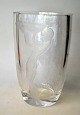 Kosta vase, 
clear crystal, 
Lars 
Kjellander, 
20th century 
Sweden. 
Decoration of 
naked woman 
with ...