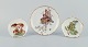 Bing & Grøndahl 
and others.
Three 
hand-painted 
dishes 
depicting 
mushrooms, 
bird's nest, 
and ...