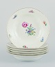 Bing & 
Grøndahl, Saxon 
Flower, a set 
of six deep 
plates 
hand-decorated 
with polychrome 
flowers ...