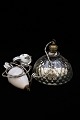 Original 1800s ceiling lamp with lampshade in waffled Mercury glass silver with a fine old ...