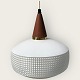 Ceiling lamp from the 1960s, Danish Modern. Frosted glass and teak wood. Measure approx. Height ...