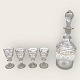 Carafe with 4 glasses, With painted flowers, Carafe with 22cm high, 8cm in diameter, Glass 7cm ...