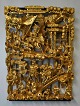 Chinese gilt woodcut, 19th century Carved with battle scenes. 42 x 30 cm.Perfect condition! ...