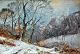 Milton Jensen, Carl (1855 - 1928) Denmark: Snow landscape. Oil on canvas. Signed 1917. 31 x 45 ...