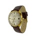 Omega Automatic wrist watch, Seamaster Cosmic. Gold plated with strap in brown leather. From ...