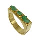 A bangle of 14k gold set with jade