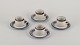 Arabia, 
Finland. 
"Karelia". Four 
sets of coffee 
cups and 
saucers in 
stoneware.
From the ...