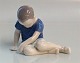 Bing & Grondahl 
blue figurine 
B&G 1671 Boy 
sitting looking 
down IPI 12 cm 
Bing & 
Groendahl ...