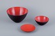Hermann 
Krenchel, three 
Krenit metal 
bowls with 
orange enamel.
From the ...