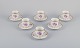 Bing & 
Grøndahl, 
Denmark. A set 
of six 
demitasse cups 
with saucers 
decorated with 
floral motifs 
...