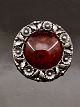 N.E. From sterling silver 925s Silver brooch with amber diameter 4 cm. item no. 545293