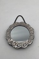 Silver Pocket Mirror with chain Measures Diam 9.5 cm (3.74 inch) Weight 113 gr (4 oz) (NOTE No ...