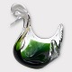 Green glass bird, 18 cm wide, 20 cm high *Perfect condition*