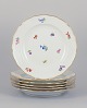 Meissen, 
Germany. A set 
of six dinner 
plates in 
porcelain, 
hand-painted 
with different 
...