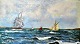 Danish artist (19th century): Marine. Oil on canvas/canvas. Unsigned. 21 x 35 cm.Framed: 30 x ...
