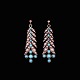 14k Gold 
Earrings with 
Oriental Pearls 
and Turquoise.
Stamped 585.
4 x 1,3 cm. / 
1,57 x 0,51 ...
