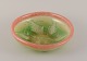 Karl Wiedmann 
for WMF, 
Germany. Large 
"Ikora" art 
glass bowl in 
apple green and 
salmon-colored 
...