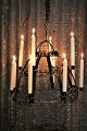 Swedish 19th century chandelier in black painted metal with a really fine and charming patina ...