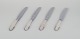 Georg Jensen, a 
set of four 
Beaded dinner 
knives with 
short handles 
in 830 silver 
with stainless 
...