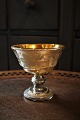 19th century bowl on foot in poor man's silver / Mercury Glass with leaf decorations on the ...