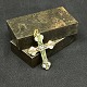 Length 4.5 cm.Width 3 cm.Nice little cross in gilded brass with micromosaic on the ...