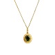 E. L. Weimann; A necklace in 14k gold set with peridot and pearls.Necklace l. 50 cm.Pendant ...