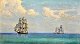 Olsen, Alfred (1854 - 1932) Denmark: The school ship Georg Stage in the Sound. Signed. Oil on ...