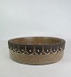 Dark brown ceramic bowl of lion moss ceramics from around the 1960s.H:7 Dia:25