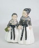 Porcelain figure of two amager girls, designed by Lotte Benter for Royal Copenhagen no. ...