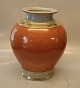212-3342 RC Orange and grey vase with gold 29 x ca 23 x 18 cm Royal Copenhagen Crackleware  ...