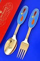 A. Michelsen 
Christmas 
cutlery,  
gilded sterling 
silver with 
enamel motif. 
Christmas fork 
and ...