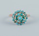 Danish goldsmith, 14 karat gold ring adorned with turquoise. Art Deco style.Approximately from ...