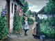 Brendekilde, Hans Andersen (1857 - 1942) Denmark: A conversation. Oil on canvas. Signed. 32 x 45 ...
